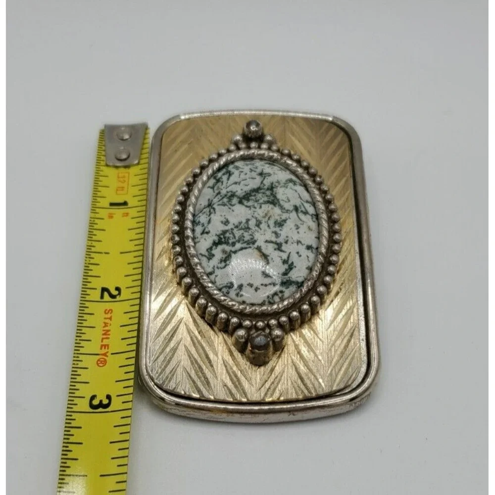 Silver Belt Buckle W/ Stone